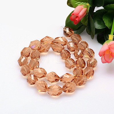 Faceted Polyhedron Imitation Austrian Crystal Bead Strands G-M190-11x8mm-18A-1