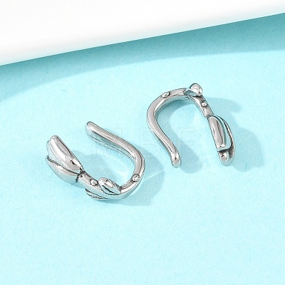Rose Flower 316 Stainless Steel Clip on Nose Rings AJEW-C044-12AS-1