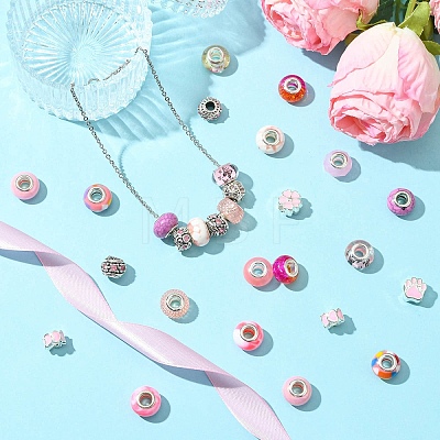 50Pcs Resin European Beads RESI-CJC0050-01B-1