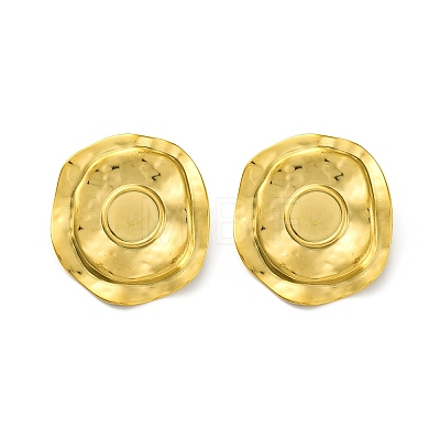 Ion Plating(IP) 304 Stainless Steel Flat Round Stud Earrings EJEW-K295-19G-1