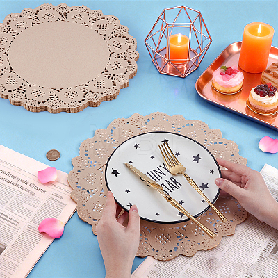 100Pcs Paper Wedding Party Table Mat AJEW-WH0696-674-1