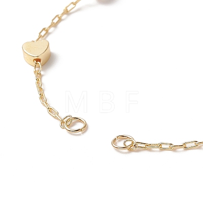 Brass Heart Link Bracelet Making AJEW-JB01150-05-1