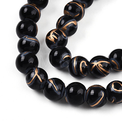 Baking Paint Glass Beads X1-DGLA-N010-8mm-10-1