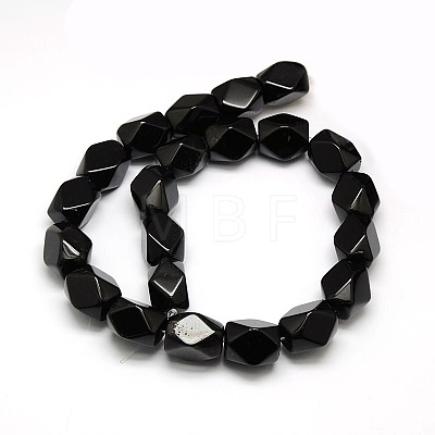 Natural Obsidian Faceted Rhombus Beads Strands G-L235A-05-1