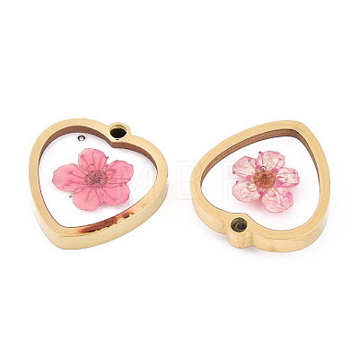 304 Stainless Steel Epoxy Resin Pendants STAS-T072-25-1