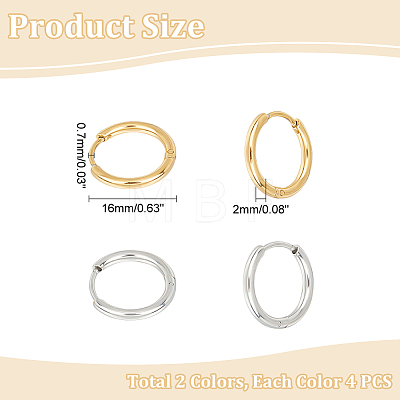 Unicraftale Unisex 304 Stainless Steel Hoop Earrings STAS-UN0002-57-1