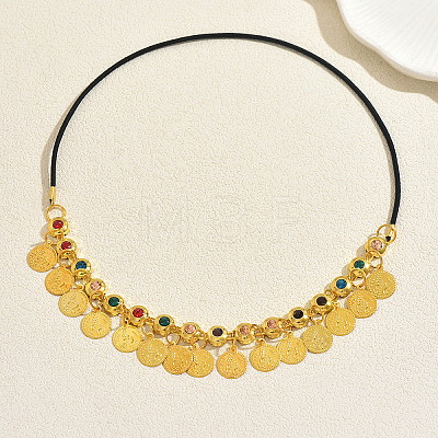 Middle Eastern Metal Rhinestone with Coin Pendant Tassel Headpiece for Women TK3586-1