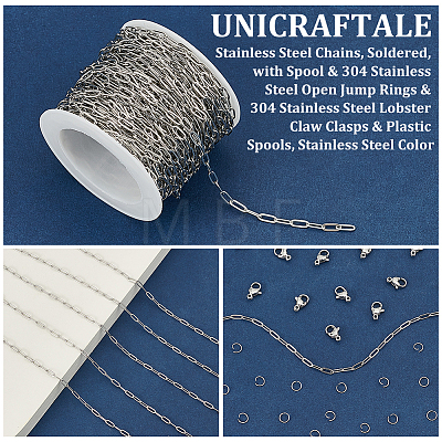 316L Surgical Stainless Steel Chains DIY-UN0006-35B-1