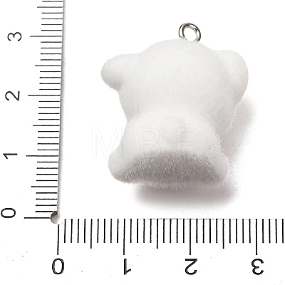 Anmial Theme Flocking Opaque Resin Pendants RESI-G130-01A-1