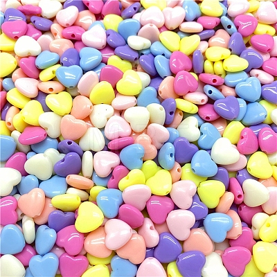 Opaque Acrylic Beads HEAR-PW0002-082A-1