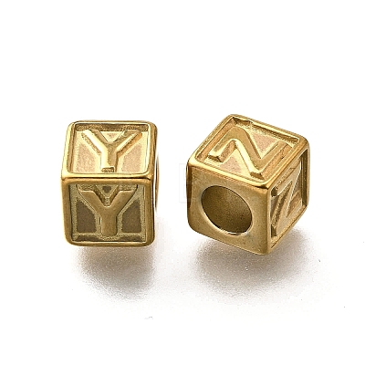 26Pcs 26 Styles 304 Stainless Steel Cube Beads STAS-V009-01G-1