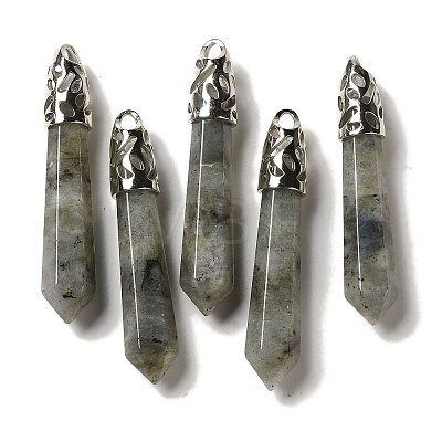 Natural Labradorite Pointed Big Pendants G-Z055-01P-23-1