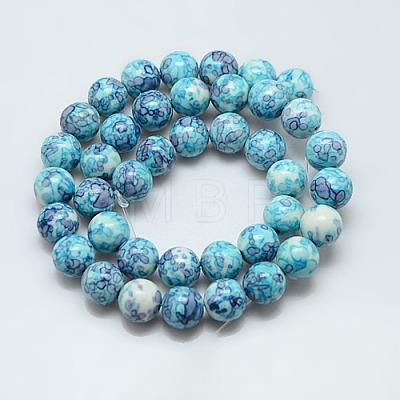 Synthetic Ocean White Jade Beads Strands X-G-C219-6mm-02-1