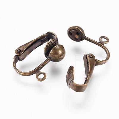Brass Clip-on Earring Findings KK-E491-AB-NF-1