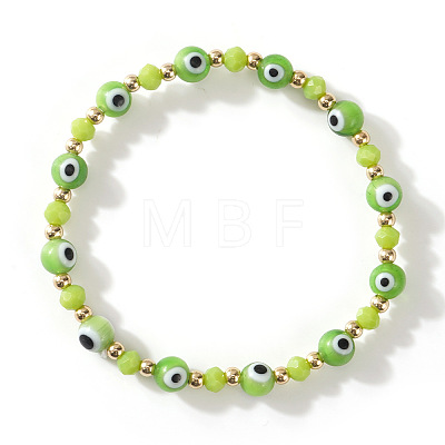 Glass Evil Eye Beaded Stretch Bracelets for Women Men VP6778-7-1