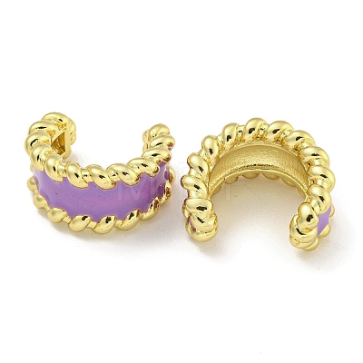 Brass with Enamel Cuff Earrings EJEW-C104-079A-02-1