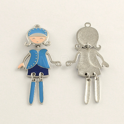 Cute Girl Zinc Alloy Enamel Big Pendants ENAM-R038-01-NF-1