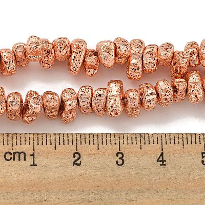 Electroplated Natural Lava Rock Beads Strands G-I360-U01-03-1