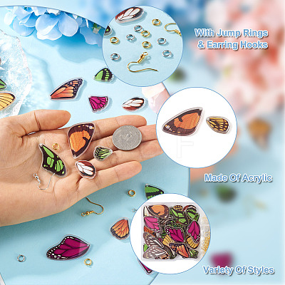 Kissitty DIY Butterfly Drop Earring Making Kit DIY-KS0001-33-1