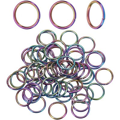 60Pcs Ion Plating(IP) 304 Stainless Steel Jump Rings STAS-CA0001-72-1