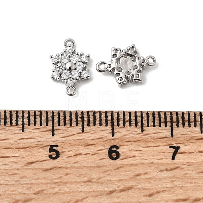 Brass Micro Pave Cubic Zirconia Connector Charms KK-L258-03A-P-1