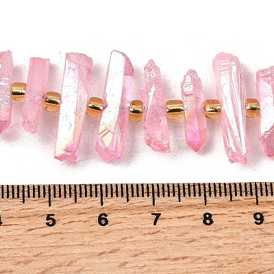 Electroplated Natural Quartz Crystal Beads Strands G-F800-F-1