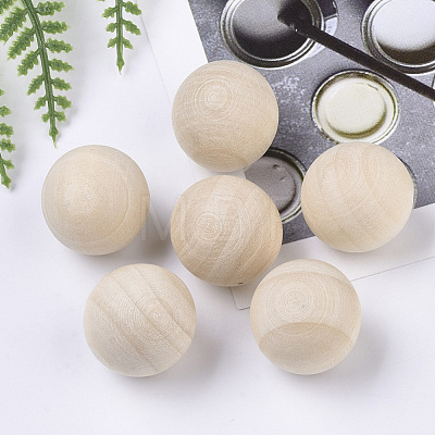 Natural Wooden Round Ball WOOD-T014-40mm-1