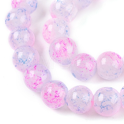 Baking Painted Crackle Glass Bead Strands DGLA-Q023-8mm-YS55-A-1