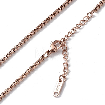 Ion Plating(IP) 304 Stainless Steel Box Chain Necklace for Men Women NJEW-K245-020C-1