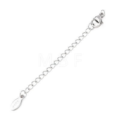 304 Stainless Steel Chain Extender with Oval Charms STAS-G383-07P-1