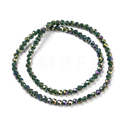 Round Full Rainbow Plated Electroplate Glass Beads Strands X-EGLA-J130-FR13-1