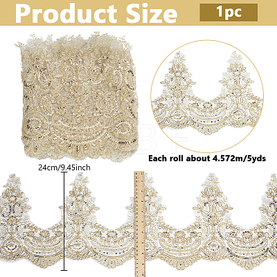 5Yards Polyester Flower Lace Ribbon OCOR-NB0002-81-1