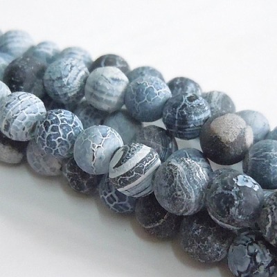 Natural Crackle Agate Beads Strands G-G055-4mm-10-1