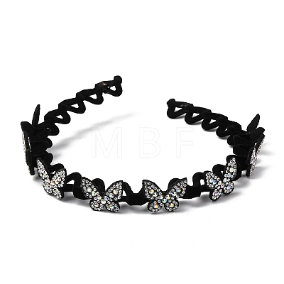 Plastic Rhinestone Hair Bands OHAR-B007-04A-1