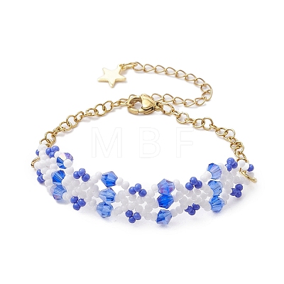 Handmade Glass Seed Beaded Bracelets for Women BJEW-MZ00133-01-1