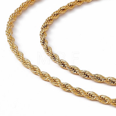 201 Stainless Steel Rope Chain Necklace for Men Women NJEW-P268-A36-2X5-1