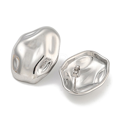 304 Stainless Steel Oval Stud Earrings for Women EJEW-U022-04P-1