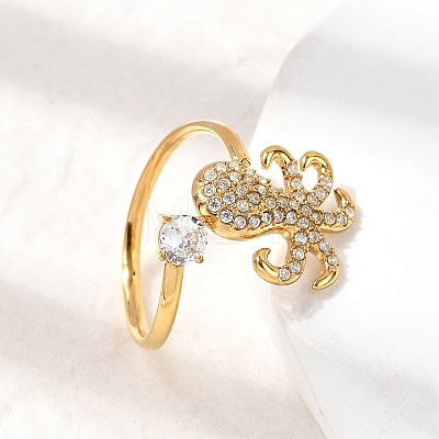 304 Stainless Steel Micro Pave Cubic Zirconia Cuff Open Rings RJEW-Z130-01G-02-1