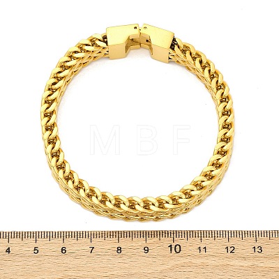 304 Stainless Steel Wheat Chain Bracelets for Women Men BJEW-R018-12G-1