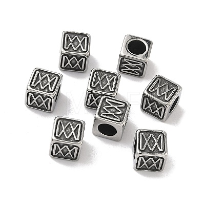 Retro 316 Surgical Stainless Steel European Style Beads STAS-L307-15AS-02-1