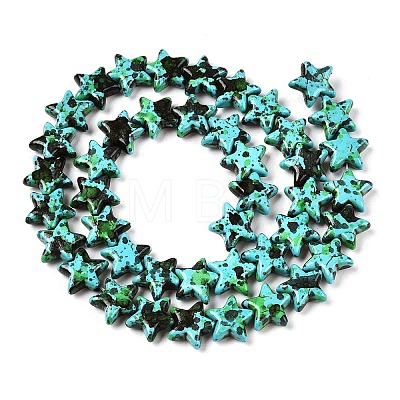 Spray Painted Synthetic Turquoise Beads Strands UNKW-T001-11B-1