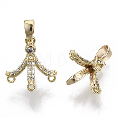 Brass Micro Pave Cubic Zirconia Peg Bails Charms KK-N233-042-NF-1