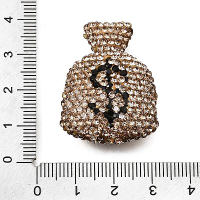 Handmade Polymer Clay Rhinestone Beads CLAY-Z006-04B-1