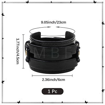 1Pc Cowhide Cord Wide Cord Bracelets BJEW-CL0001-07A-1