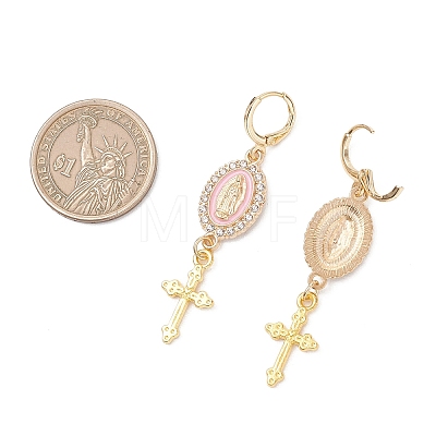 Alloy Enamel Hoop Earrings EJEW-JE06921-1