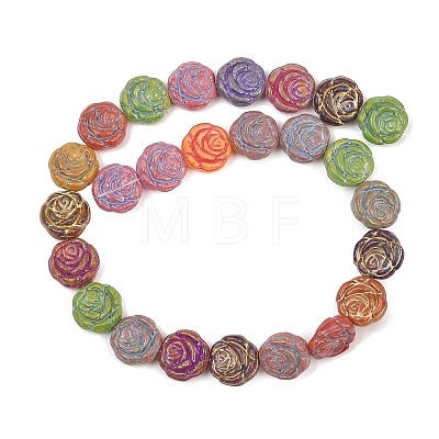 Painted Glass Beads Strands GLAA-F133-07C-1
