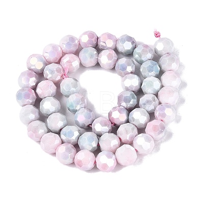 Anti-Tarnish Electroplate Glass Beads Strands EGLA-ZX010-8mm-06-1