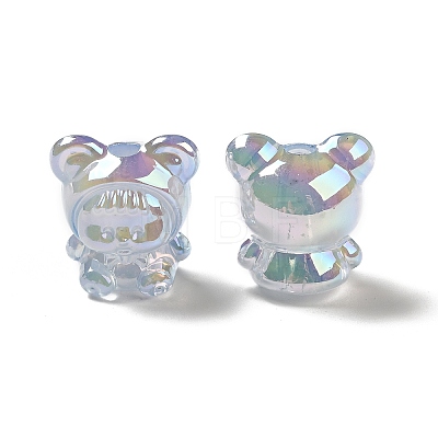 UV Plating Rainbow Iridescent Acrylic Beads PACR-M002-01-1