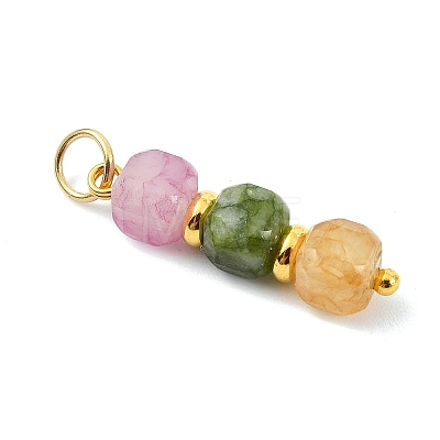 3Pcs 3 Styles Natural Multicolor Tourmaline Beads  Pendants PALLOY-JF05292-01-1