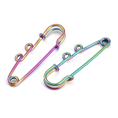 Ion Plating(IP) 304 Stainless Steel Safety Pins Brooch Findings STAS-K252-05A-RC-1